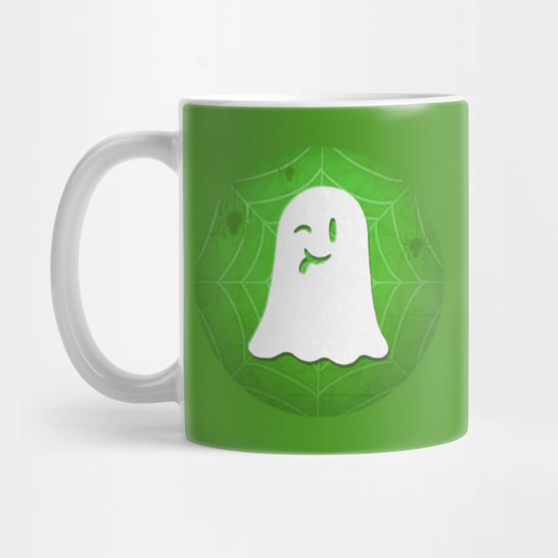 Cute Ghost - green spiderweb by Saramation